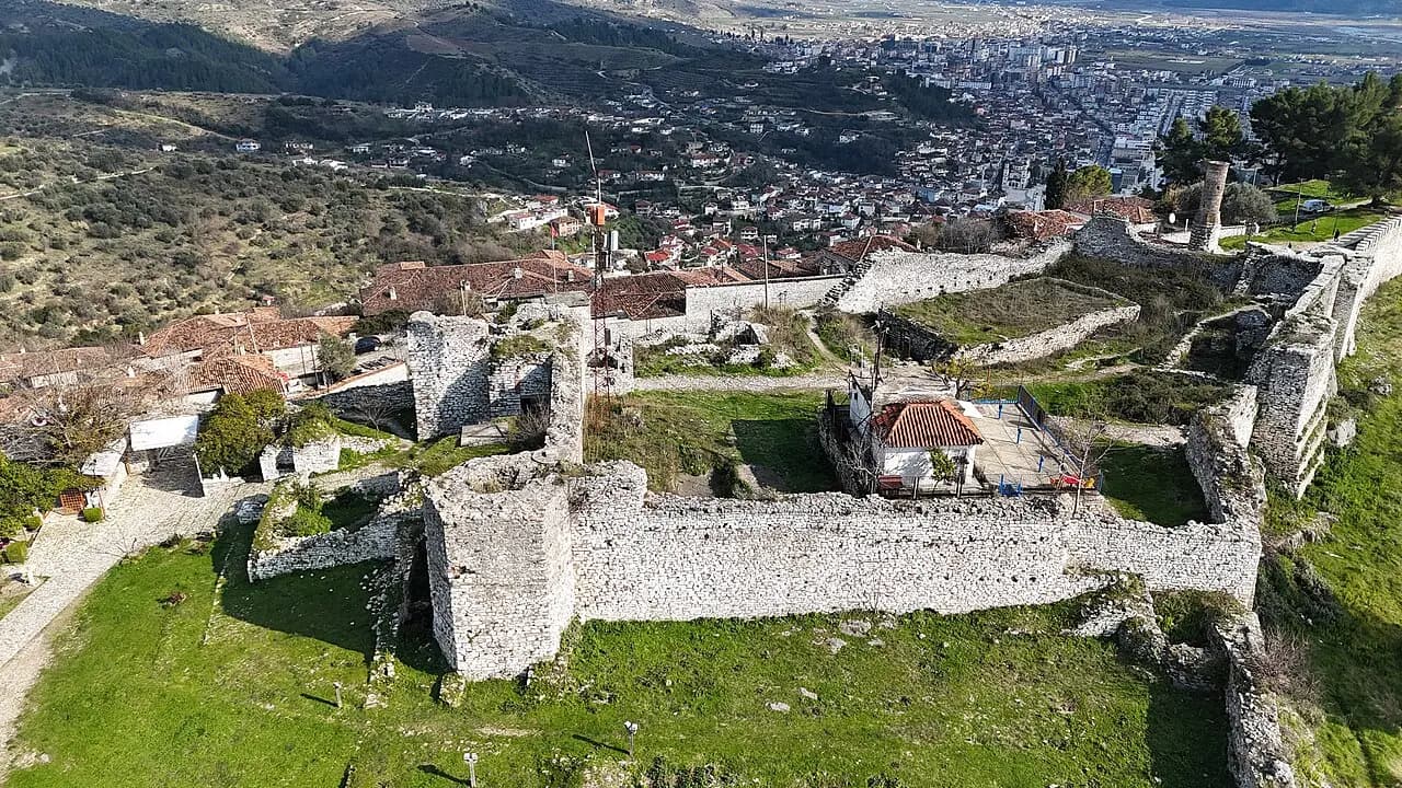 Aerial view of Berat - The Castle