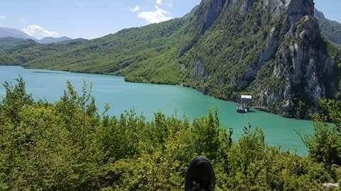 The Bovilla Lake is a 4.6 km2 lake in Albania, approximately 14km northeast of Tirana and southeast of Kruja, within Mount Dajt National Park. It provides most of the drinking water for Tirana.