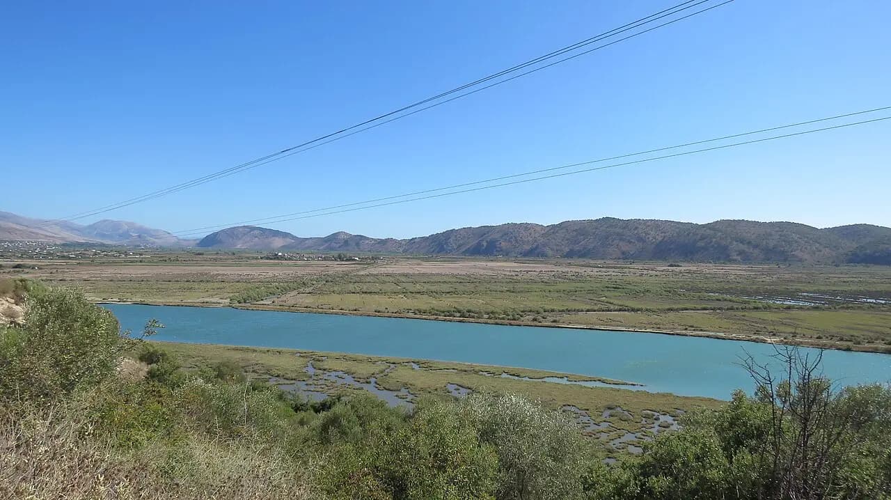 The Vivari Channel seen from the north, Albania.