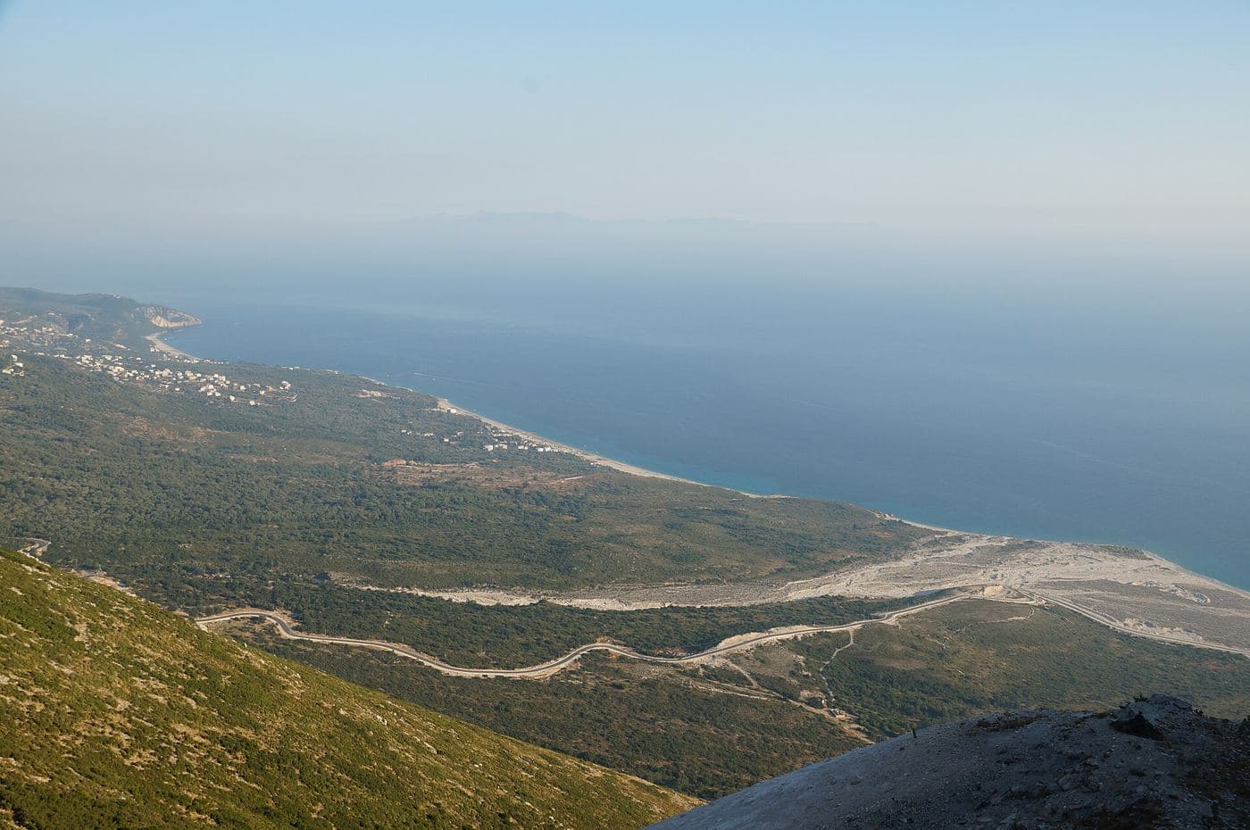 Beaches of Drymades (left) and Palasa seen from Llogara Pass
