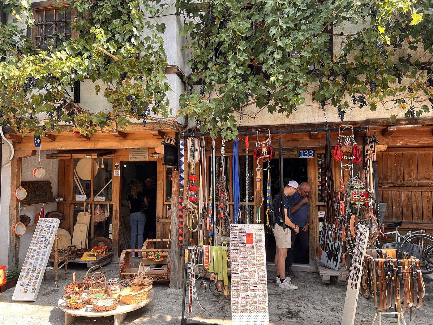 Two shops in the Old Bazaar of Gjakova in Kosovo in summer 2025.
