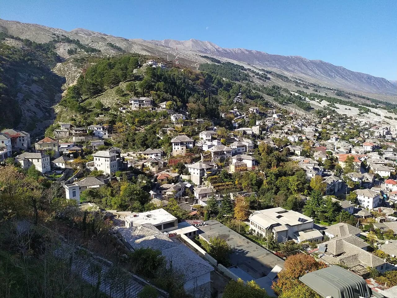 Gjirokastër city view from the castle