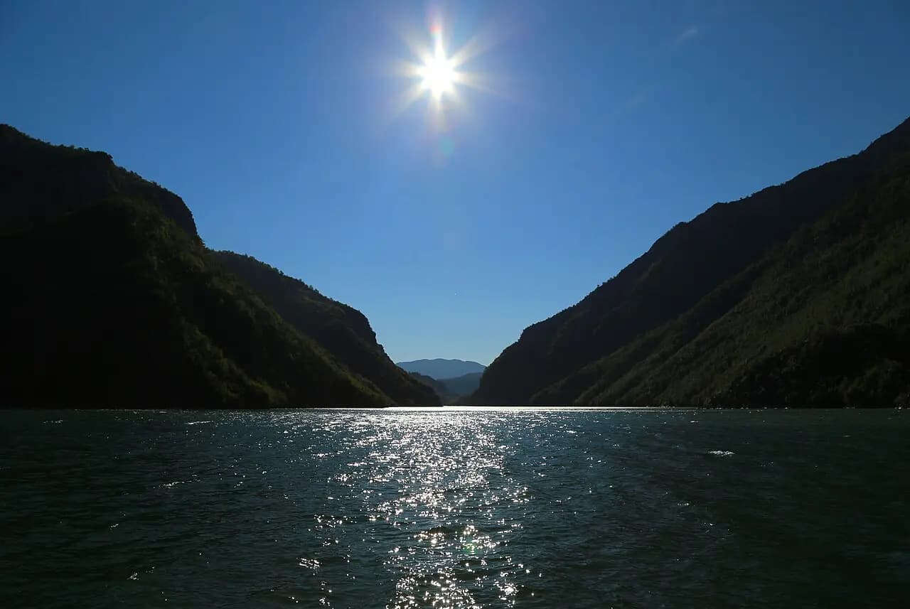 Lake Komani, Albania. Shot from the passenger ferry.