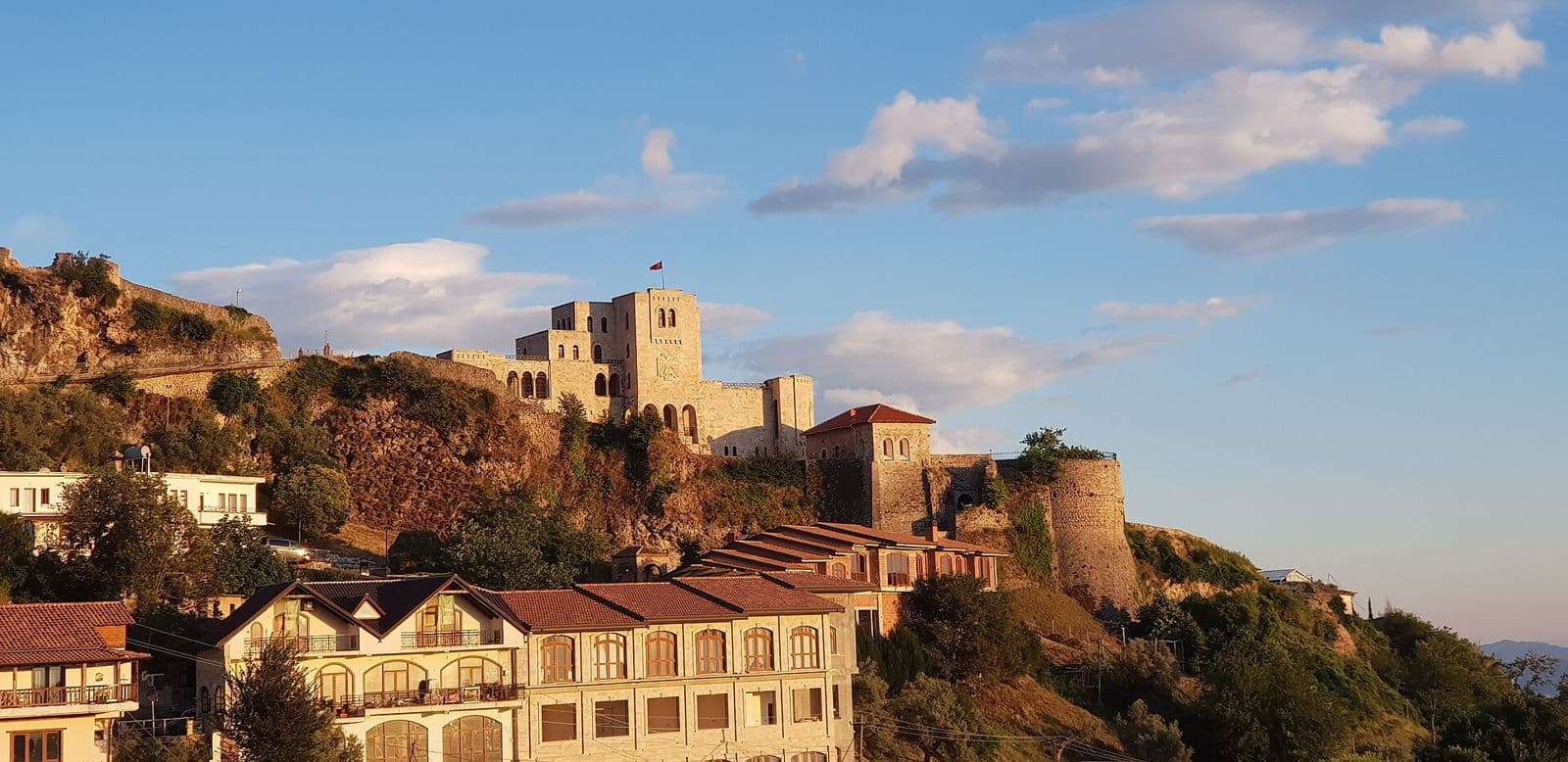 Krujë castle at sunset