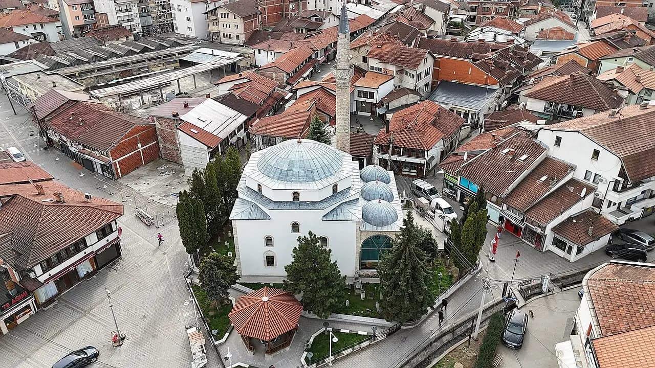 Bajrakli Mosque from the air