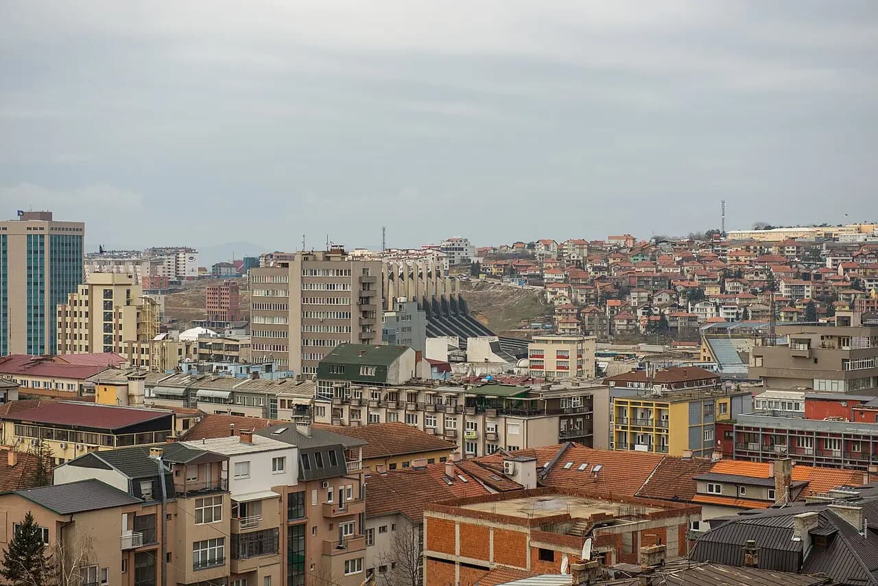 View of central Pristina from Hotel Sirius.