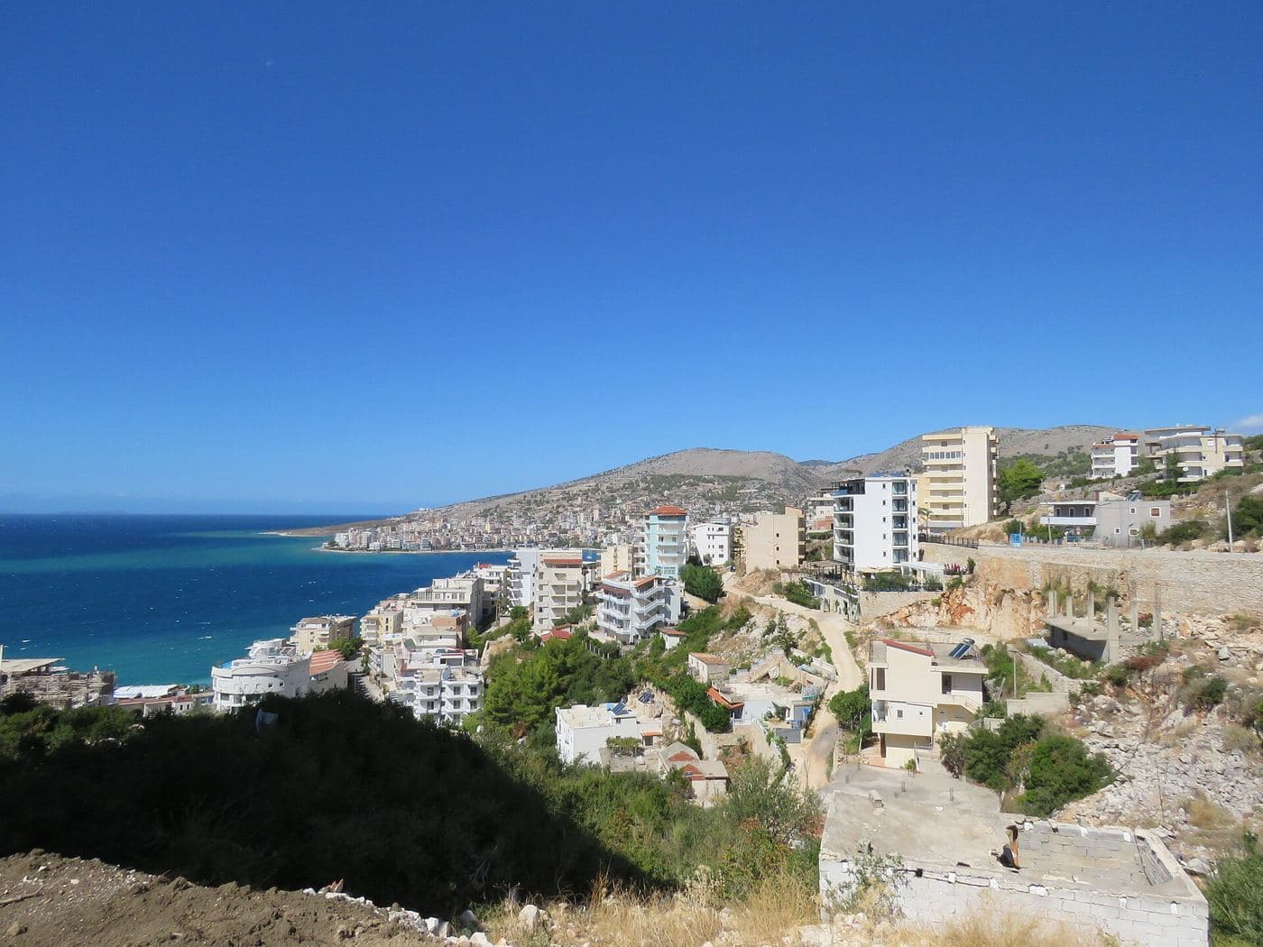 Sarandë, Albania, seen from the south.
