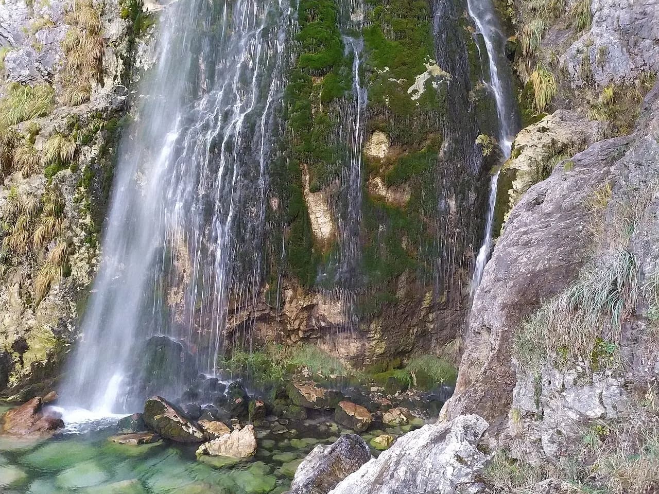 The Grunas waterfall located near Theth village in northern Albania.