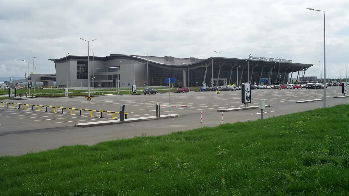 The terminal building at Prishtina International Airport