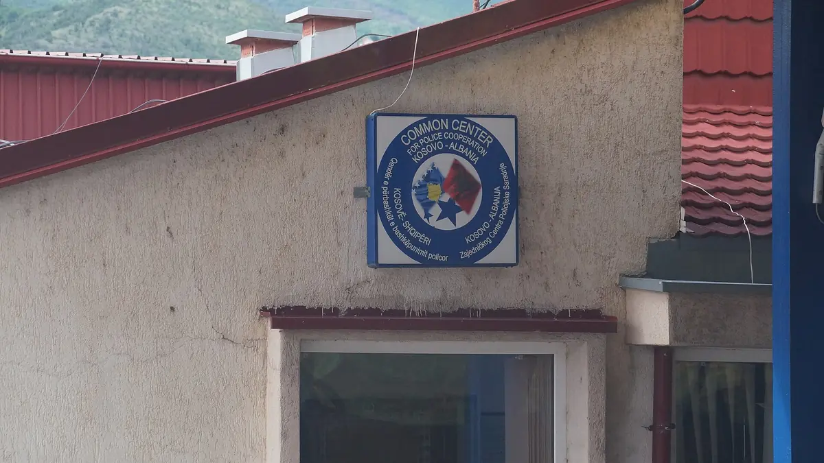 Joint border police building at the Morinë crossing between Kosovo and Albania